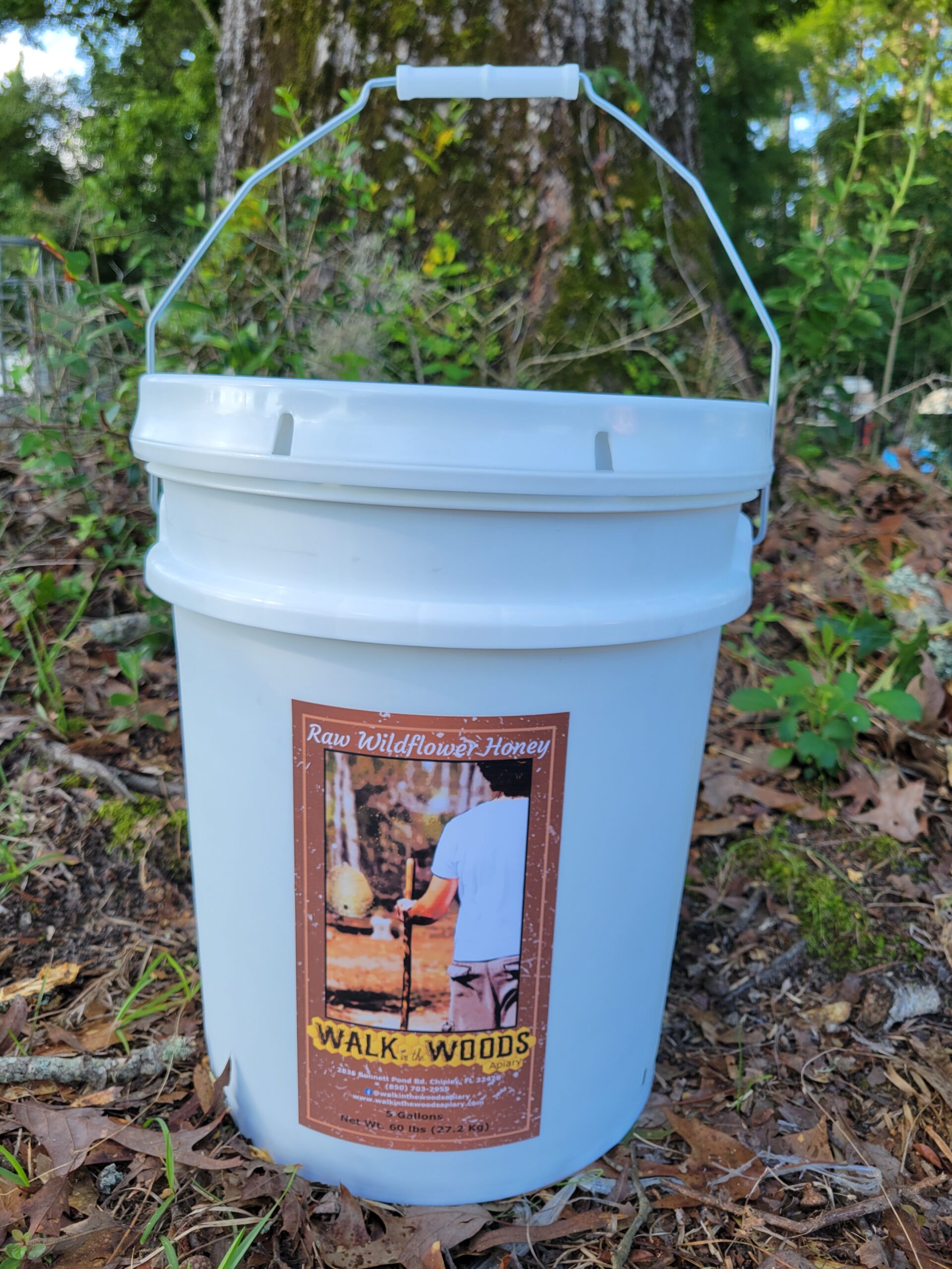 5 Gallon (60lbs) Bucket of Raw Wildflower Honey