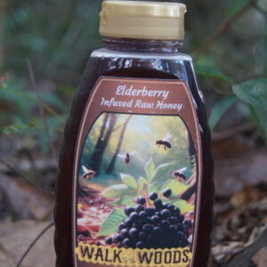 1lb Elderberry Infused Raw Honey