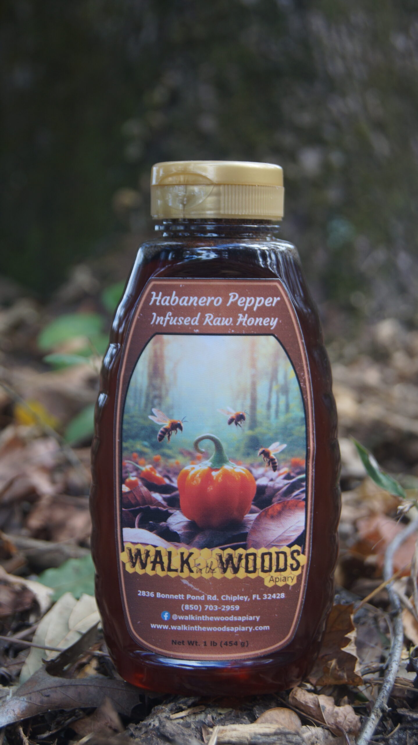 1lb Habanero Infused Raw Honey
